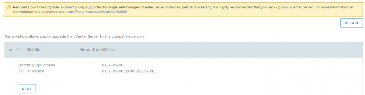 Updating the VMware vCenter server from version 8.0 U1 to 8.0 U2 using ...