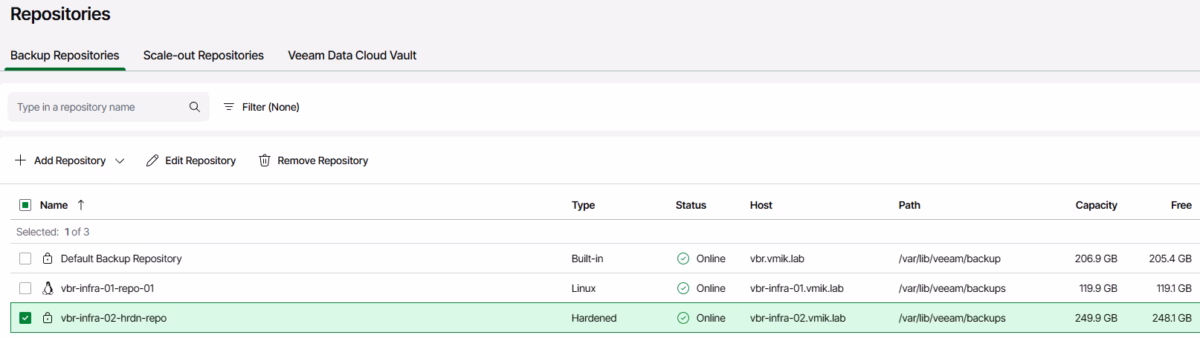 Using Veeam Infrastructure Appliance v13